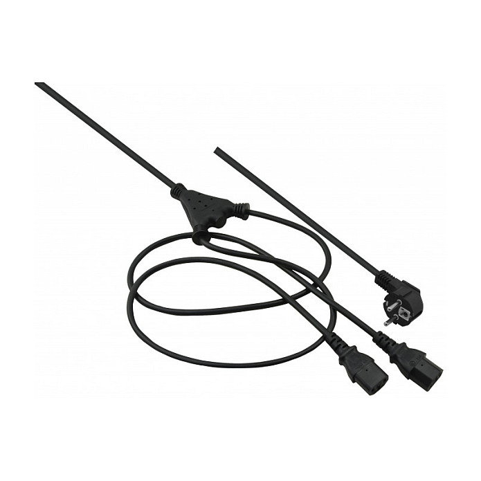 Helos Cable de alimentación en Y CEE 7/7 a 2 x C13, 2 m, Negro Helos Cable de alimentación en Y CEE 7/7 a 2 x C13, 2 m, Negro