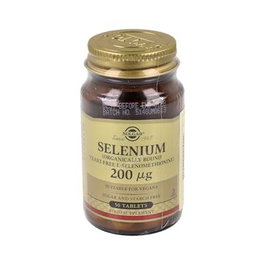 Solgar Comprimidos de Selenio 200 µg, 50 Comprimidos, Apto para Veganos y Vegetarianos, Sin Azúcar ni Sal