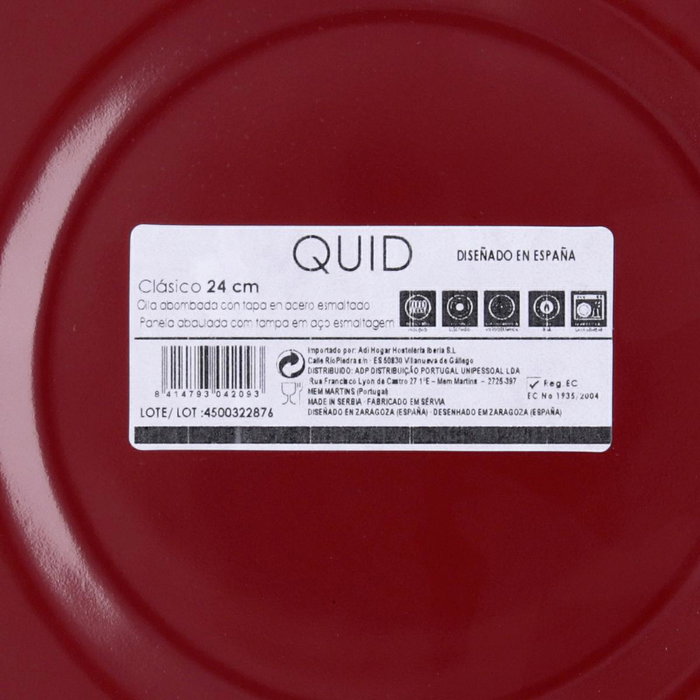 Olla Abombada Esmaltada Clasico Esmalte Quid 24 cm - 9 L