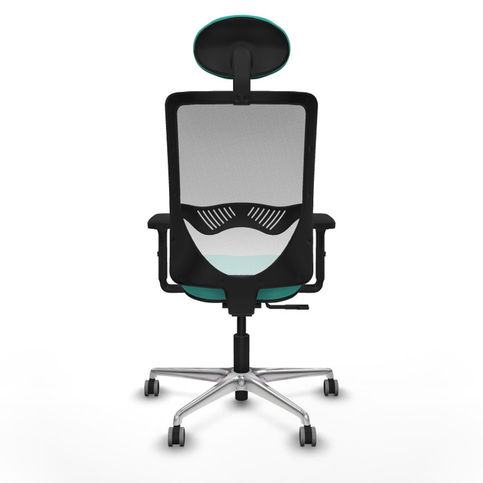 PIQUERAS Y CRESPO Silla de oficina Zulema con mecanismo Sincro, Turquesa y Blanco