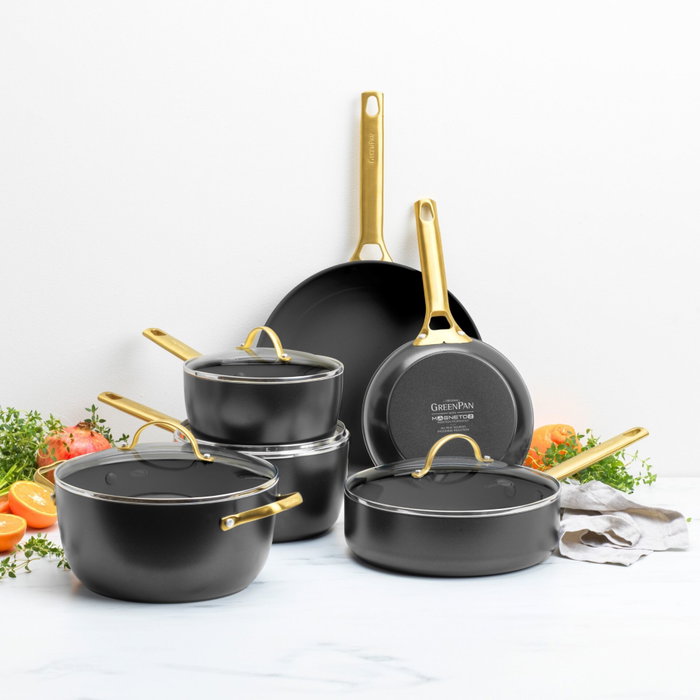 GreenPan Padova Reserve Set de 6 piezas Negro/Dorado