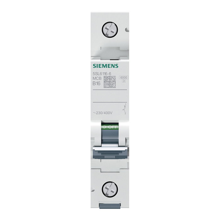 Siemens 5SL61166 Interruptor Magnetotérmico 1 Polo 16 A 230/400 V 6kA Siemens 5SL61166 Interruptor Magnetotérmico 1 Polo 16 A 230/400 V 6kA