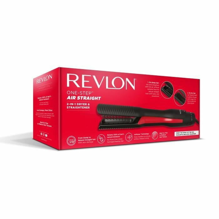 Revlon One-Step Air Straight RVDR5330E Cepillo Alisador y Secador Negro y Rojo
