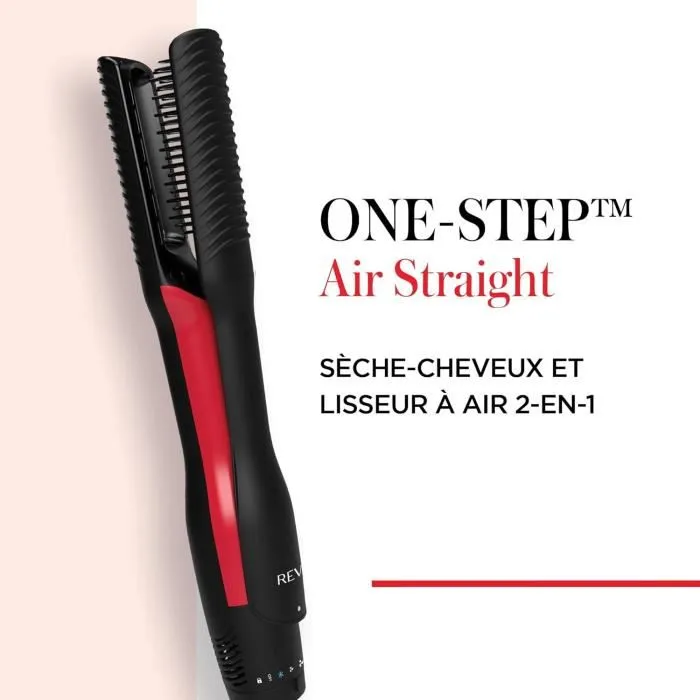 Revlon One-Step Air Straight RVDR5330E Cepillo Alisador y Secador Negro y Rojo