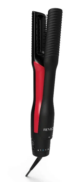 Revlon One-Step Air Straight - Cepillo Alisador y Secador de Pelo, Tecnología de Calor con Turmalina de Cerámica, Negro y Rojo, RVDR5330E