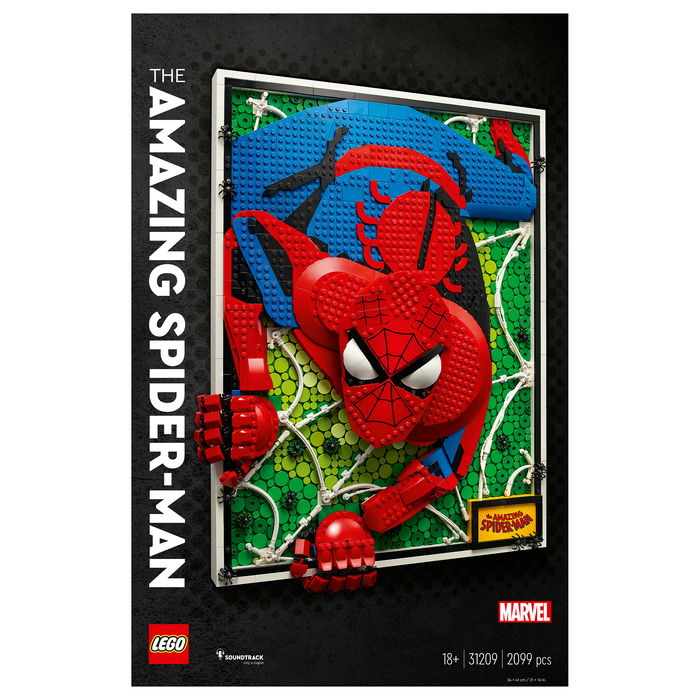 LEGO Art The Amazing Spider-Man 31209, Juego de Construcción de Arte con Mosaico, 2099 Piezas, para Adultos, 18+