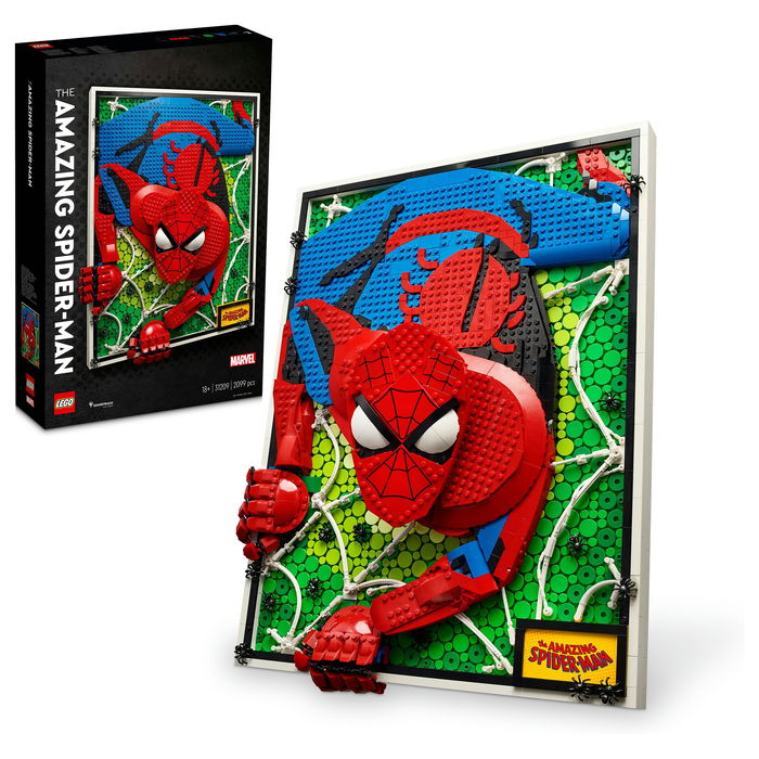 LEGO Art The Amazing Spider-Man 31209, Juego de Construcción de Arte con Mosaico, 2099 Piezas, para Adultos, 18+