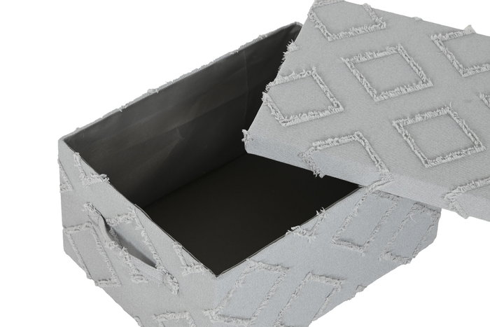 DKD Home Decor Set de 3 Cajas de Almacenaje Kondo Poliéster 40x30x20 cm