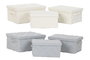 DKD Home Decor Set de 3 Cajas de Almacenaje Kondo Poliéster 40x30x20 cm