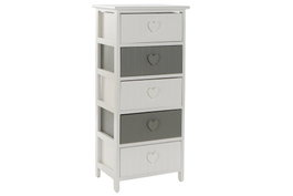 DKD Home Decor Cajonera Blanco Gris 5 Cajones 29 x 90 x 40 cm