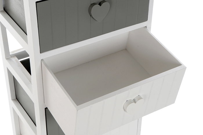 DKD Home Decor Cajonera Blanco Gris 5 Cajones 29 x 90 x 40 cm
