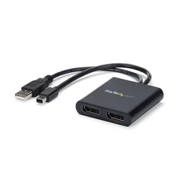 StarTech.com Splitter Multiplicador Mini DisplayPort a 2 puertos DisplayPort Hub MST 4K Ultra HD 3840x2160 Negro Plástico