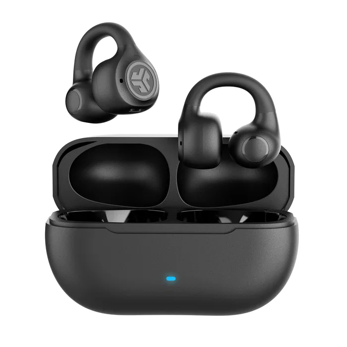 JLab Flex Auriculares Inalámbricos Deportivos True Wireless (TWS) Clip de Oreja, Bluetooth 5.4, Hasta 7h, Resistencia IPX4, Negro (ieuebflexrblk124)