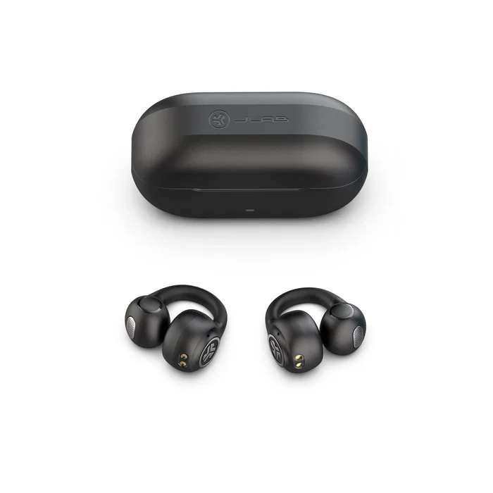 JLab Flex Auriculares Inalámbricos Deportivos True Wireless (TWS) Clip de Oreja, Bluetooth 5.4, Hasta 7h, Resistencia IPX4, Negro (ieuebflexrblk124)