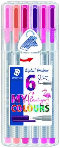Rotulador Fibra Staedtler 334 Triplus Fineliner Flamingo Estuche De 6 (Violeta, Magenta, Carmin Claro, Rojo Burdeos, Salmon, Violeta Oscuro) Rotulador Fibra Staedtler 334 Triplus Fineliner Flamingo Estuche De 6 (Violeta, Magenta, Carmin Claro, Rojo Burdeos, Salmon, Violeta Oscuro)