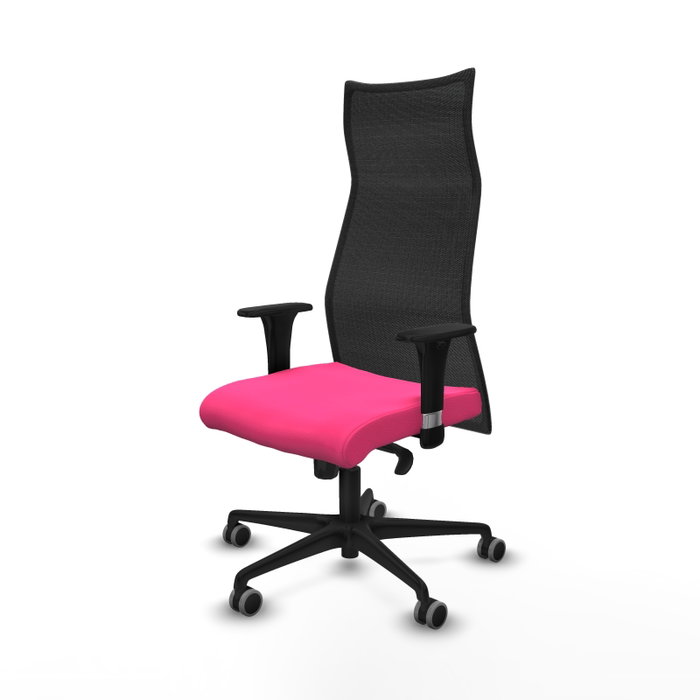 PIQUERAS Y CRESPO Sillón Albacete Rosa y Negro con Mecanismo Sincro y Brazos 1D