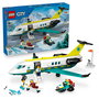LEGO City 60465 Juego de Construcción Ambulancia Aérea de Emergencia, Avión Bimotor con Laboratorio Médico, Motonieve y 4 Minifiguras para Niños +6 Años