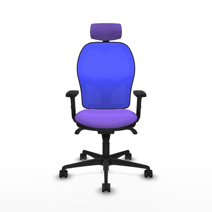 PIQUERAS Y CRESPO Silla de oficina Jorquera con mecanismo Sincro, Tela Lila y Malla Azul