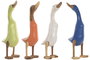DKD Home Decor Figura de Madera Pato Colores Surtidos