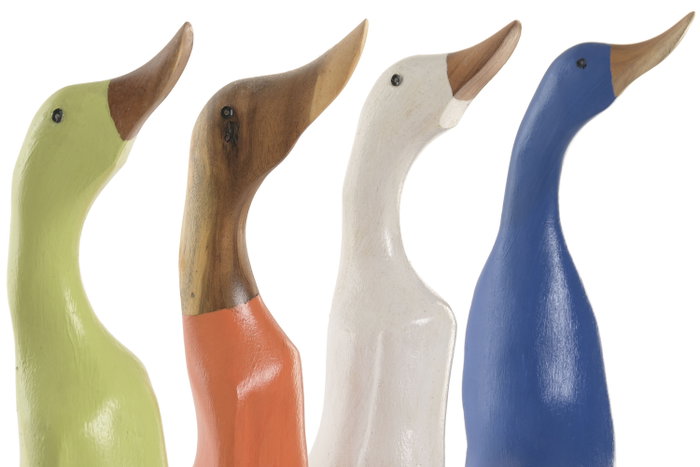 DKD Home Decor Figura de Madera Pato Colores Surtidos
