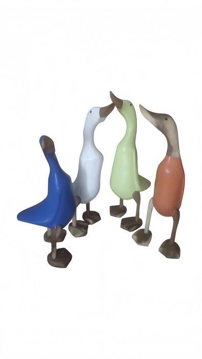 DKD Home Decor Figura de Madera Pato Colores Surtidos