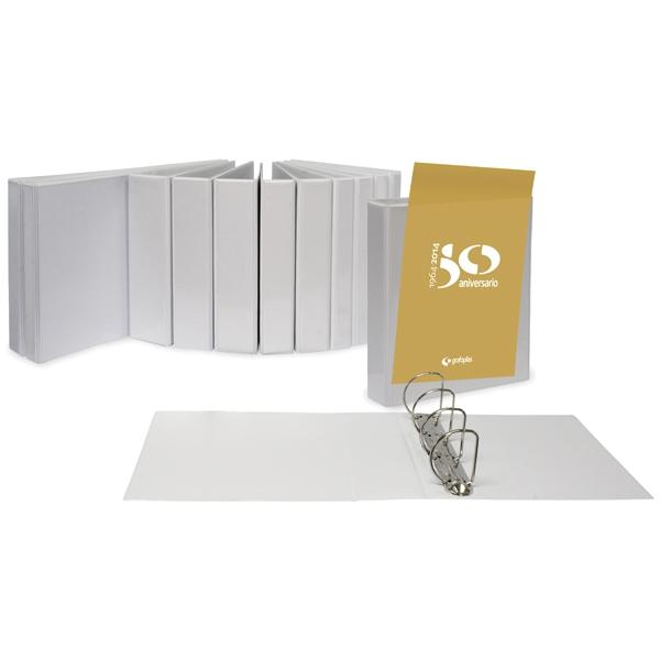 Grafoplás Carpeta Canguro Anillas Mixtas 4x40 mm A3 Apaisado Cubierta Forrada PVC Blanco Grafoplás Carpeta Canguro Anillas Mixtas 4x40 mm A3 Apaisado Cubierta Forrada PVC Blanco
