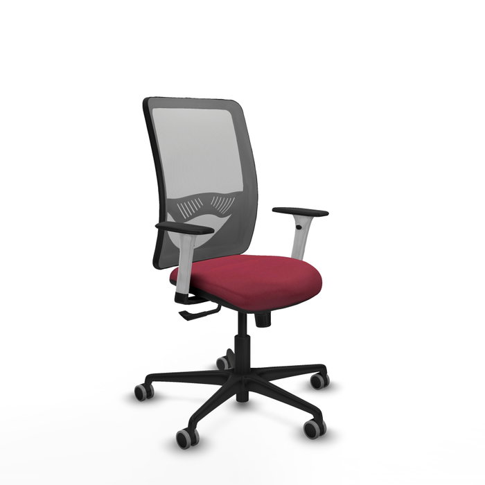 PIQUERAS Y CRESPO Silla de oficina Zulema con mecanismo Sincro, Tela Granate y Malla Gris PIQUERAS Y CRESPO Silla de oficina Zulema con mecanismo Sincro, Tela Granate y Malla Gris