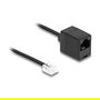DeLOCK Cable Telefónico RJ11 Macho a RJ45 Hembra Negro 2 m, Plano, AWG 28, PVC