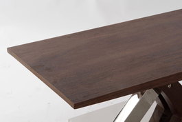 DKD Home Decor Mesa de Centro de Madera y Acero Marrón Oscuro