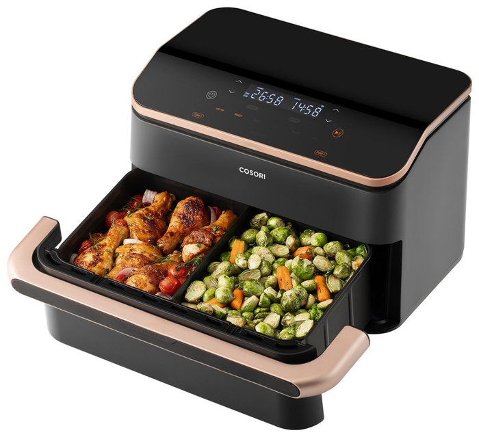 Cosori Twinfry Chef Edition Freidora sin aceite 10 L Gris oscuro y Oro rosa