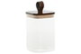 DKD Home Decor Bote de Cristal y Acacia 1L Transparente