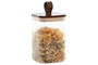 DKD Home Decor Bote de Cristal y Acacia 1L Transparente