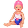 MGA Baby Born - Muñeca Nadadora con Función de Cuerda, Mueve Brazos, Incluye Bañador y Gorro de Baño, 30 cm, Certificado CE