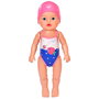 MGA Baby Born - Muñeca Nadadora con Función de Cuerda, Mueve Brazos, Incluye Bañador y Gorro de Baño, 30 cm, Certificado CE