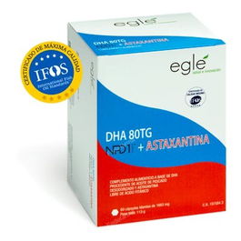 Eglé NPD1 DHA + Astaxantina 60 Cápsulas - Complemento Alimenticio de Aceite de Pescado con Alta Pureza de DHA y Antioxidante