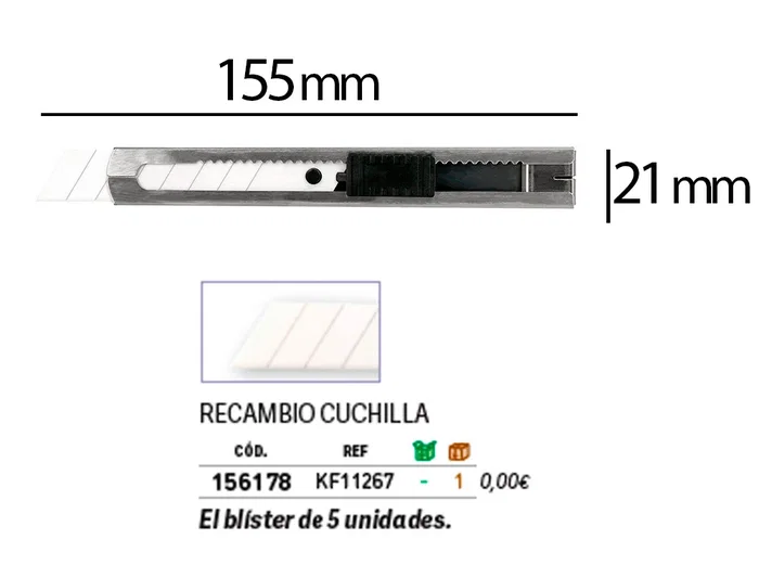 Q-connect Cúter Metálico Ancho Cuchilla Cerámica 18 mm XD-C78 Blister 1 Unidad