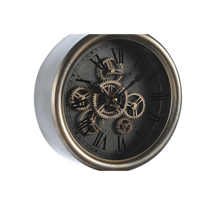DKD Home Decor Reloj de Sobremesa de Hierro y Cristal Dorado 21x21x51,5 cm