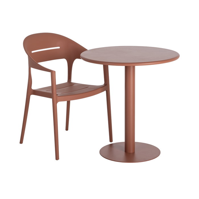 Mesa Terracota Metal Salón 70 X 70 X 73 cm