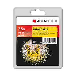 AgfaPhoto APET263PBD Tinta Foto Negro T2631 para Impresoras EPSON, 12 ml, Rendimiento 700 Páginas