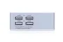 Ednet 31809 Cargador de Pared Universal 4 Puertos USB 2.0, Blanco, 24W 2.4A, Entrada 110-240V AC