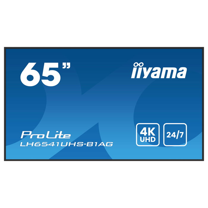iiyama 65" 4K UHD IPS 3840x2160 25% Haze Monitor para Uso Profesional 24/7 Landscape y Portrait con Media Player USB