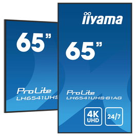 iiyama 65" 4K UHD IPS 3840x2160 25% Haze Monitor para Uso Profesional 24/7 Landscape y Portrait con Media Player USB