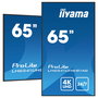 iiyama 65" 4K UHD IPS 3840x2160 25% Haze Monitor para Uso Profesional 24/7 Landscape y Portrait con Media Player USB