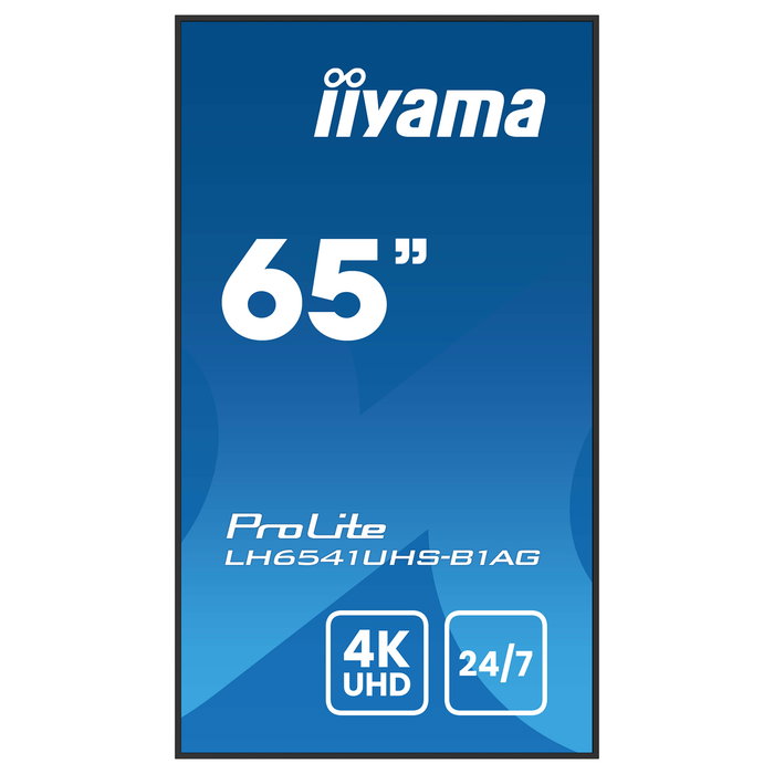 iiyama 65" 4K UHD IPS 3840x2160 25% Haze Monitor para Uso Profesional 24/7 Landscape y Portrait con Media Player USB