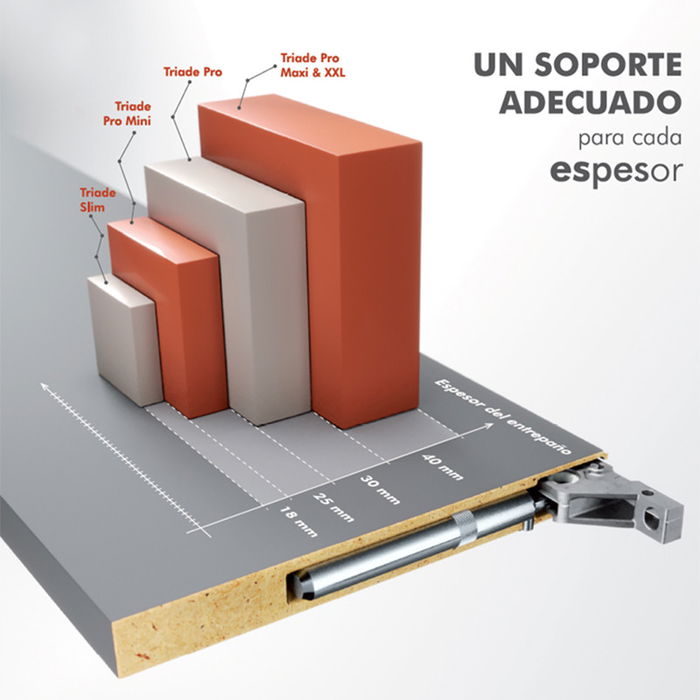 Italiana Ferramenta Soporte Montaje Oculto Estantes Triade Pro Maxi Para Tableros 40mm