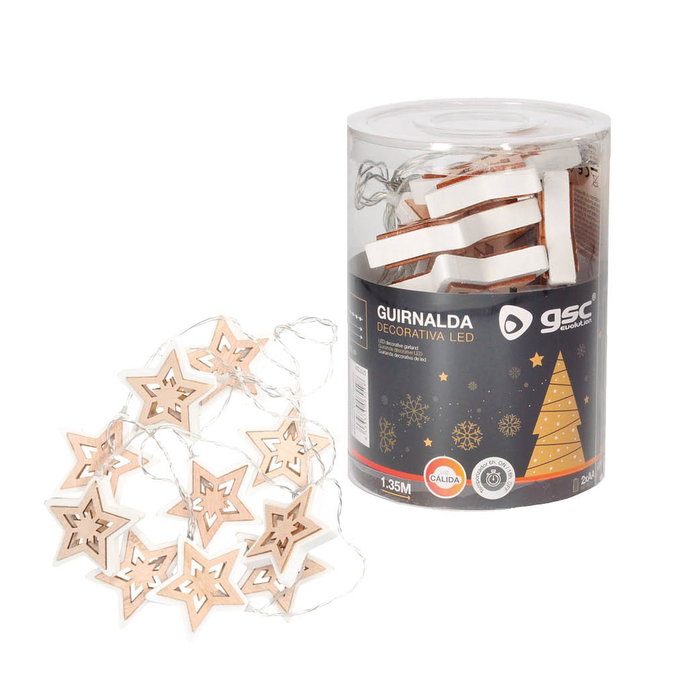 GSC Evolution Estrellas LED de madera 1,35M Luz cálida