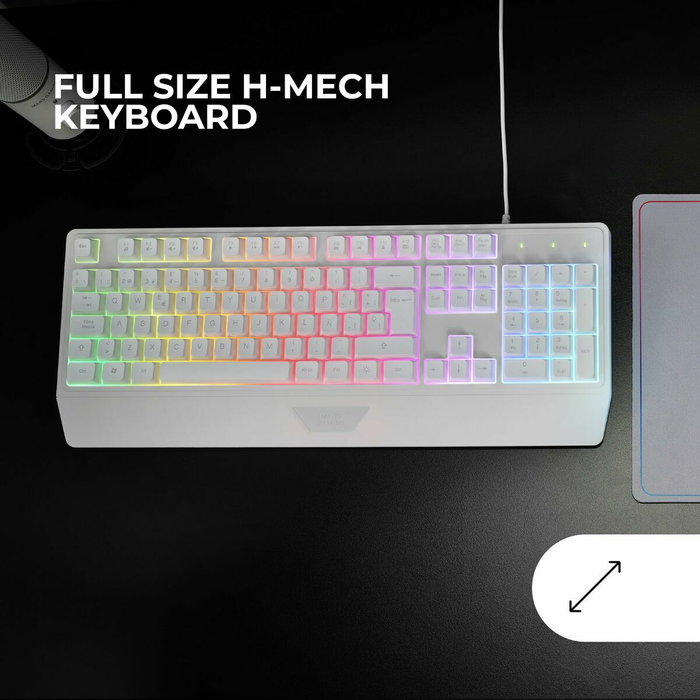 Mars gaming MK124 Teclado gaming semimecánico Blanco Mars gaming MK124 Teclado gaming semimecánico Blanco