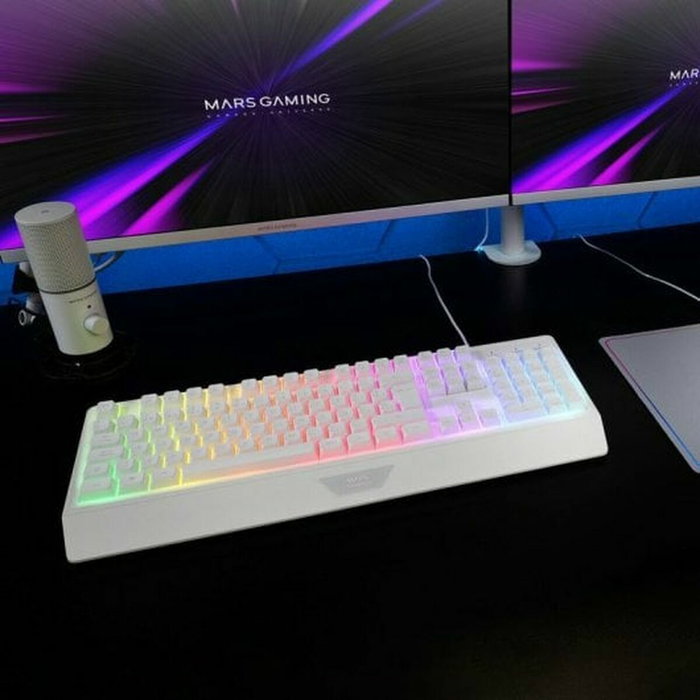 Mars gaming MK124 Teclado gaming semimecánico Blanco Mars gaming MK124 Teclado gaming semimecánico Blanco
