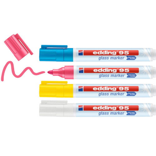 EDDING 95 Set de 4 rotuladores para cristal Multicolor EDDING 95 Set de 4 rotuladores para cristal Multicolor