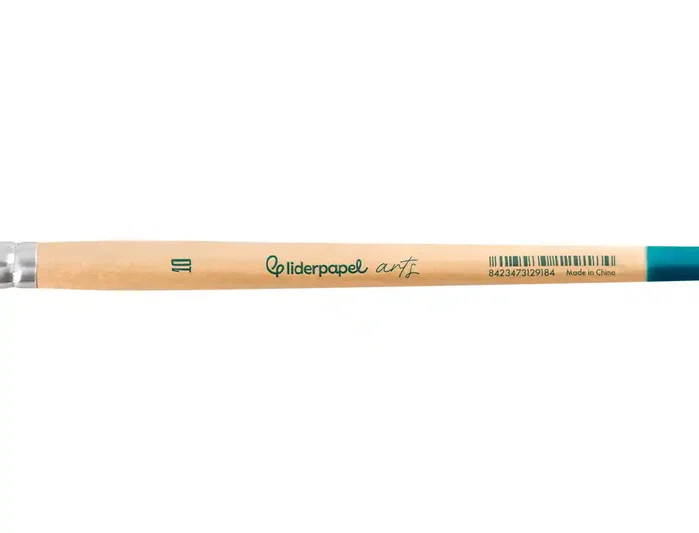 Liderpapel Pincel Nº 10 Punta Filbert/Lengua de Gato Pelo Sintético Certificado para Acrílica y Acuarela con Control y Flexibilidad